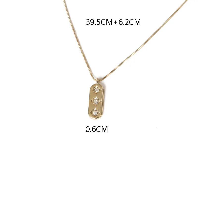 Трендовое циркониевое ожерелье с круглой подвеской в виде Золотой Звезды модное