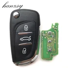 3 кнопки дистанционного ключа 433 МГц для Peugeot 407 308 307 207 807, модифицированный Автомобильный откидной ключ ID46, чип VA2 blade CE0536