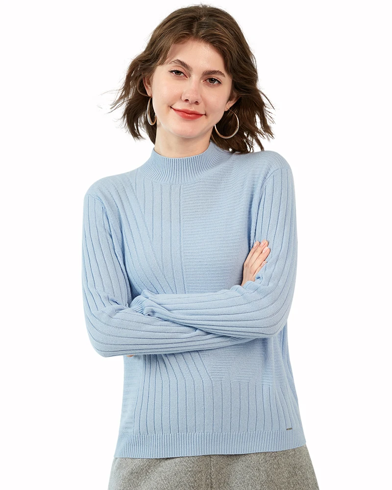 

Zhili Women's 100% Cashmere Mock Neck Sweater