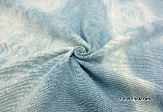 Джинсовая хлопковая ткань Потертая джинсовая синяя сделай сам шитье QT417