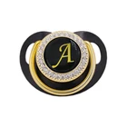 Соски соска для младенца для новорожденных держатель Роскошный золотистый держатель для соски-пустышки, украшенный черным, 26 наименований, детский подарок для будущей мамы, роскошные соски-пустышки для новорожденных