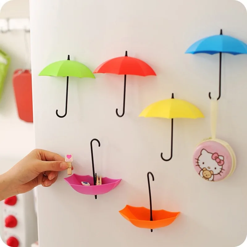

3 Packs Plain Cute Umbrella Sticky Hooks, Nail-free Door Back Key Holder, Home Seamless Hooks, Umbrella Hooks Wholesale