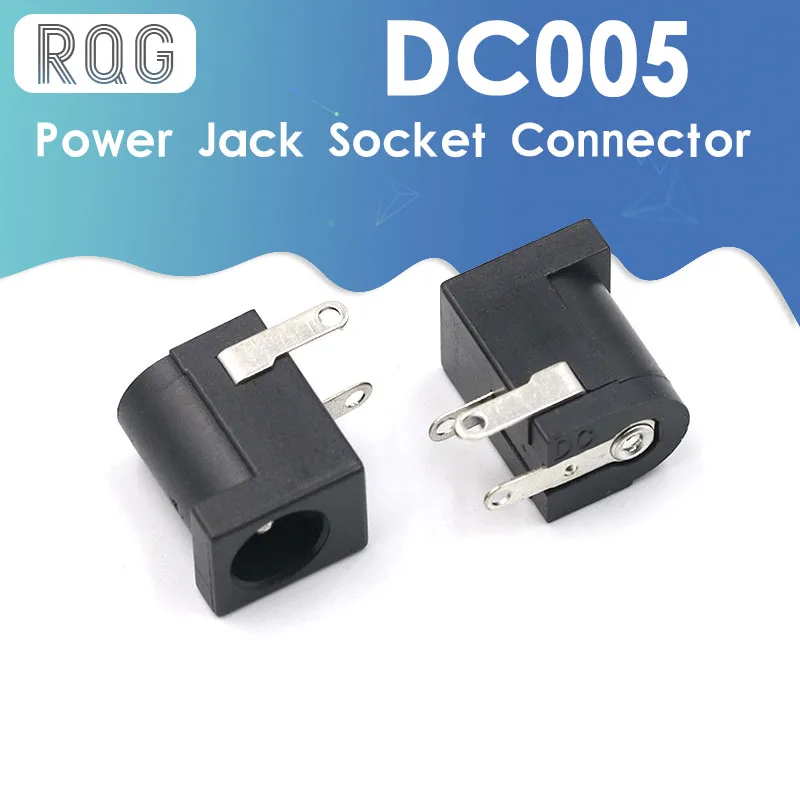 10 шт. DC 005 Черный разъем питания DC005 5 5*2 1 мм 2 розетка круглая игла|Соединители| |