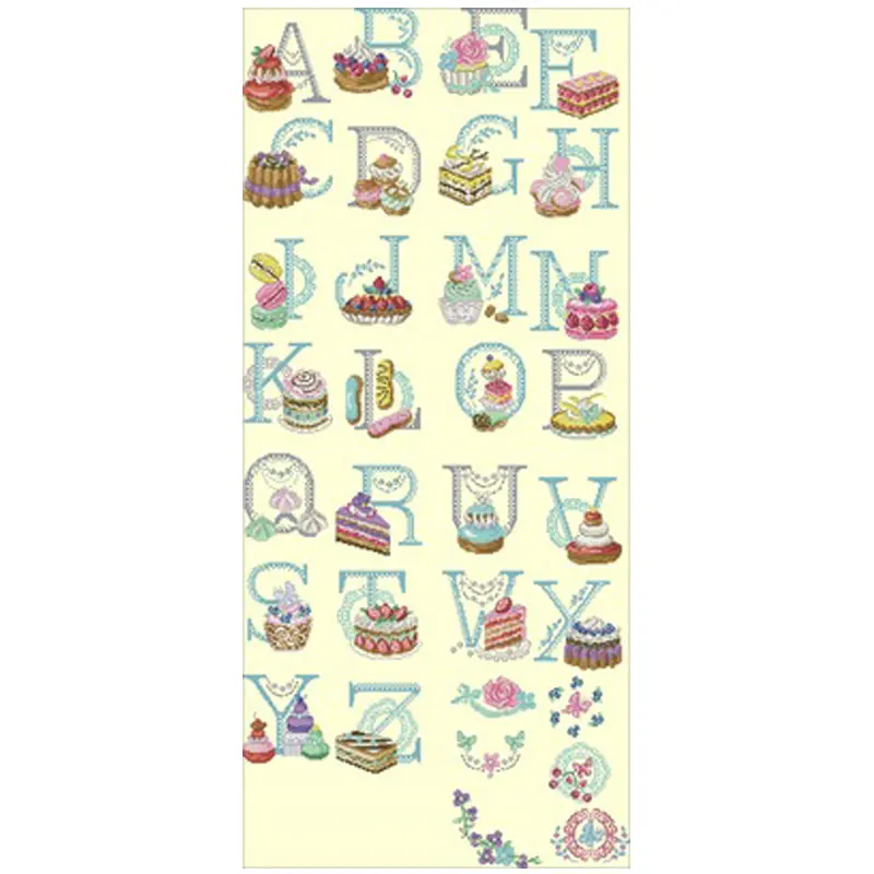 

11/14/18/16/22/25/28ct Cake Letters Patterns Counted Cross Stitch 1 Cross Stitch Kits Embroidery Needlework Sets