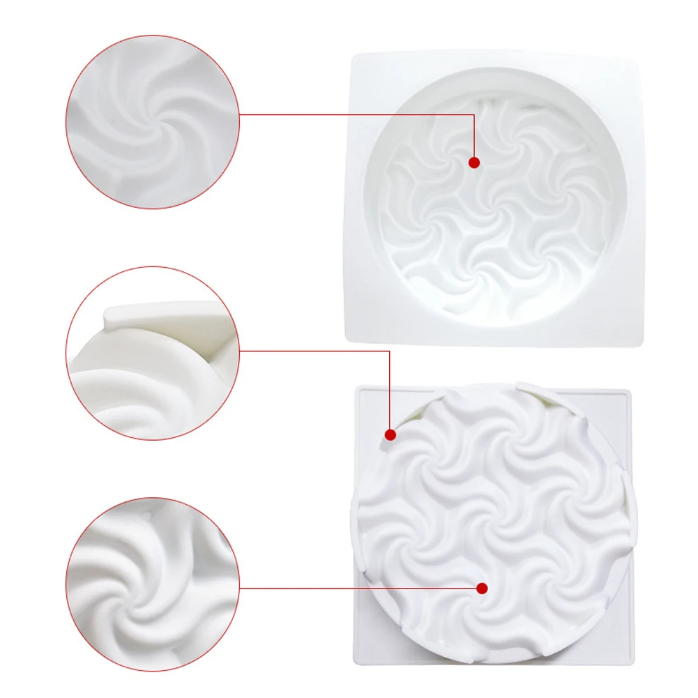 

1PC Spiral Flower Shape Silicone Mold for DIY Baking Cake Dessert Art Mousse Pas