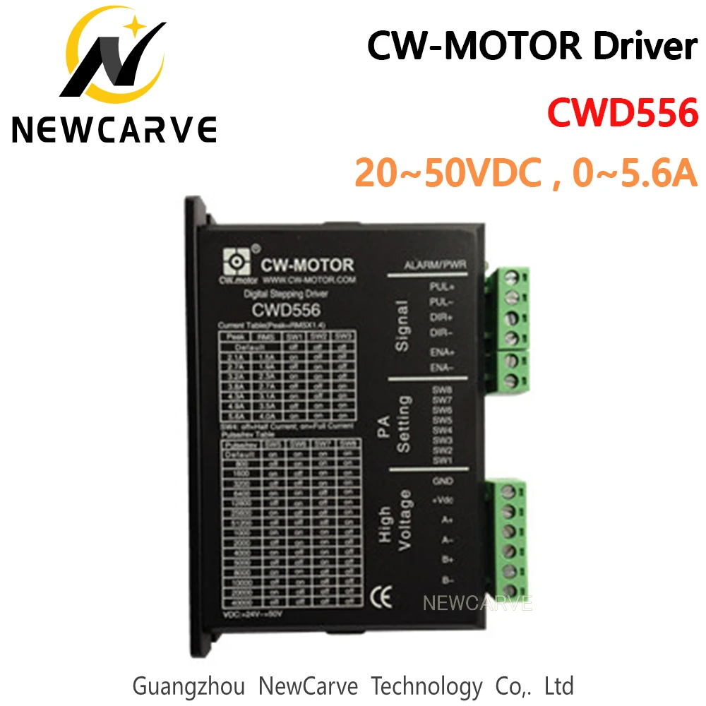 Цифровой шаговый Драйвер CWD556 для Nema23/nema34 двигатель привода 0-5.6A 20-50VDC NEWCARVE |