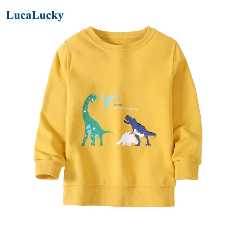

LucaLucky Spring 2021 Cartoon T-shirts Kids Casual Clothes Teenage Boys Long Sleeve Tops Toddler Tee Children Clothing Age 2-16Y