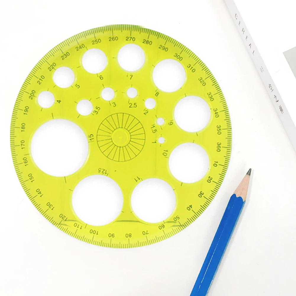 

Round Template Ruler Circular Template 360 Degree Office Drawing Embossing Ruler for Quickly Measuring Accessories