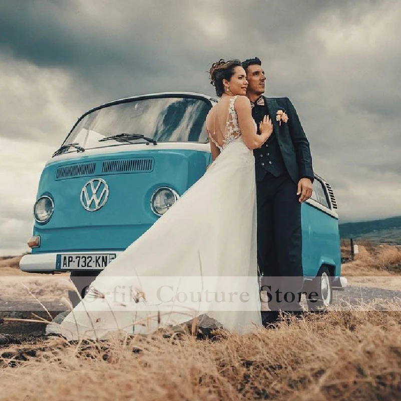 Лето 2021 богемное ТРАПЕЦИЕВИДНОЕ свадебное платье с аппликацией женские