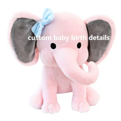 Custom pink elephant Персонализированные названия носитель кольца цветок девочка плюшевые слон подарки, цветок девушка предложение, вы будете мой цветок девушка подарок на помолвку - Цвет: Custom pink elephant