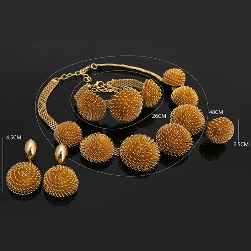 

Fani dubai women wedding accessories jewelry Set Brand Fashion African Woman Costume gold-color Bridal jewelry Set Wholesale