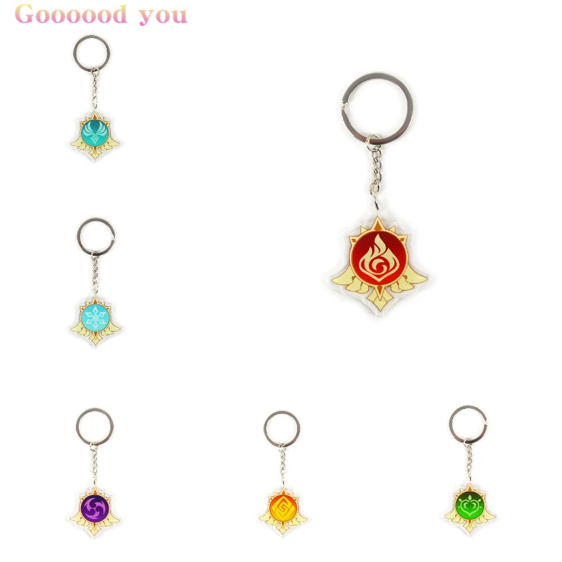 

Genshin Impact Keychain Mondstadt Eye of God Anime Key Chain Bag Hanging Key Chain Accessories Cute Pendant