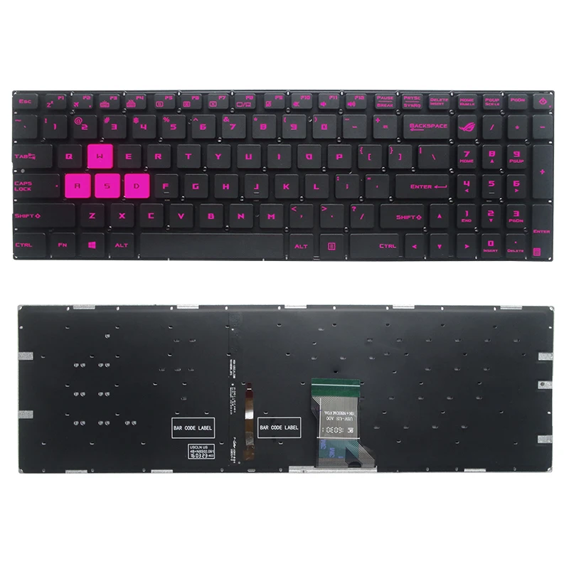 

US Laptop Backlit Keyboard For ASUS GL502 S5VM S5VS ZX60V FX60 G60V FX502GL S5VT FX502 FZX60 US BACKLIT Standard English Layout