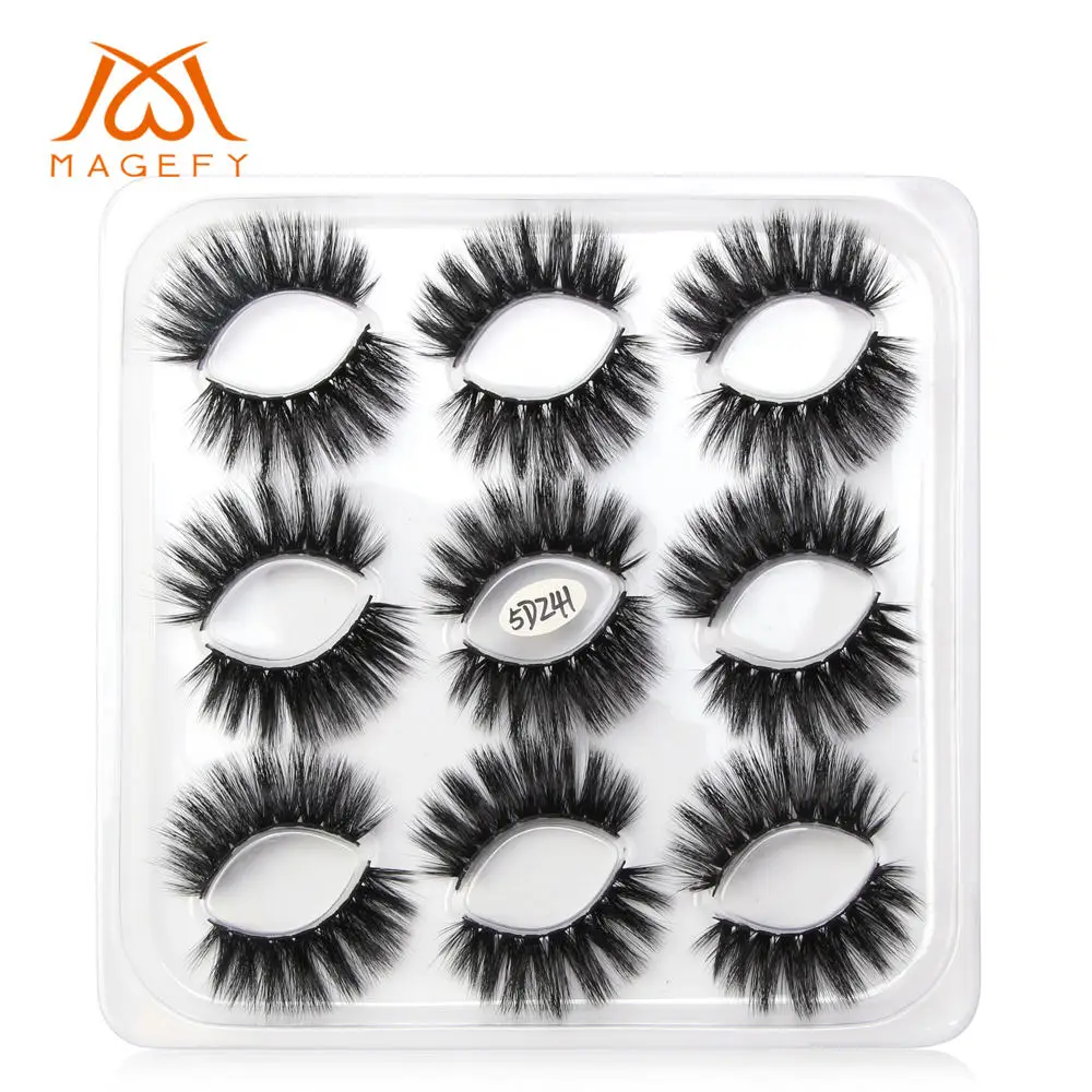 9pairs pack-5DZ41 5/7/9/10 пар в комплекте; 3D норковые ресницы длинные накладные ресницы в виде натуральных пышный объем тонкими поддельные клей для наращивания ресниц Макияж торговля - Цвет: 9pairs pack-5DZ41