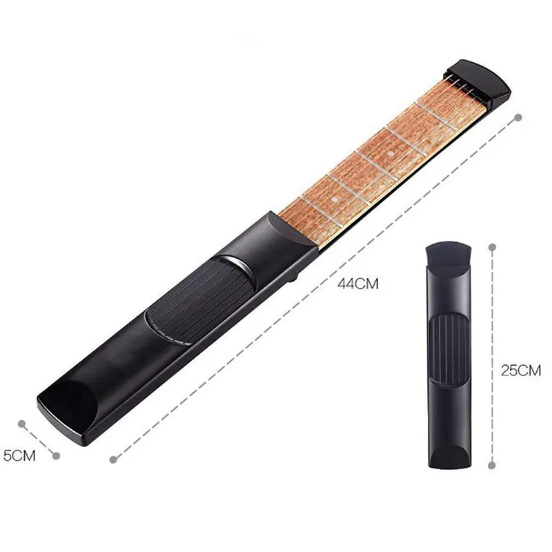 Карманная гитара 6 тонов для тренировки на шею портативная аккорд тренажер