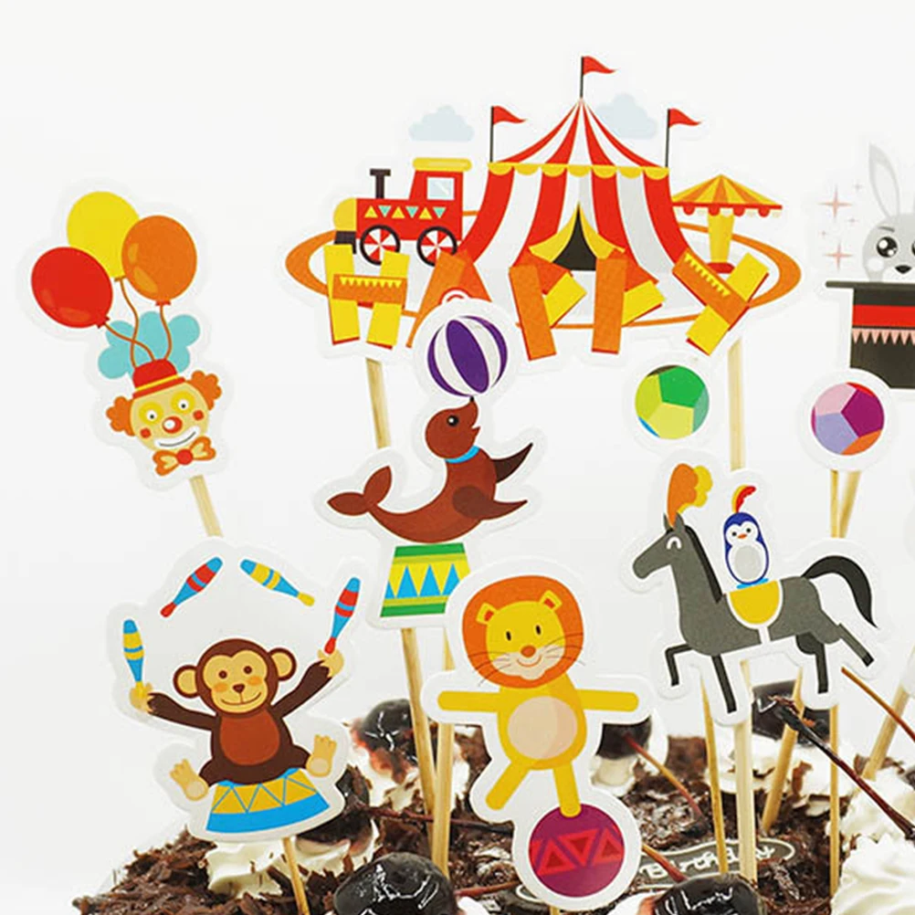 33 шт. украшения для торта в виде цирка Топпер кексов декоративные вставки