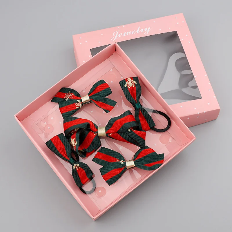 

Kids Flower Bow Knot Crown Hair Clip for Children Girls Baby Hair Pin Headband Hair Band Hair Ties Hair Accessories Gift Box Set