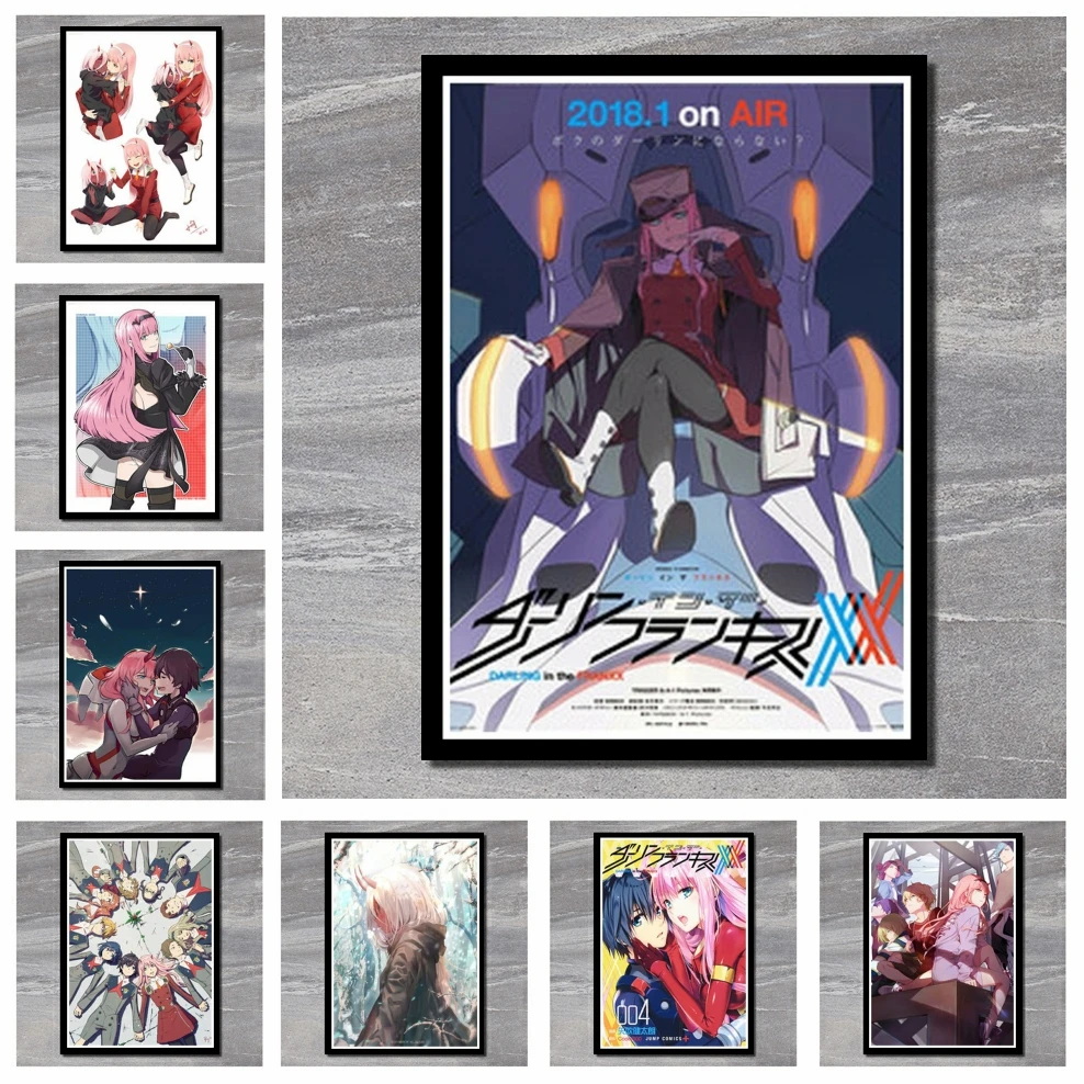 

Японские Аниме Ретро плакаты Dear in the FRANXX, художественные настенные украшения для дома, киноплакаты, настенные наклейки