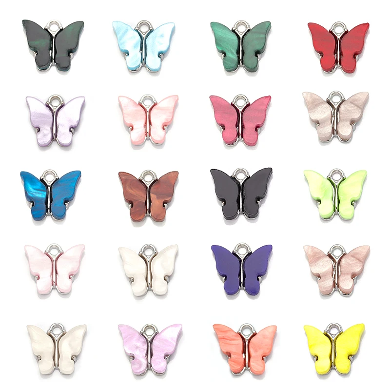10 шт./партия подвески в виде бабочек