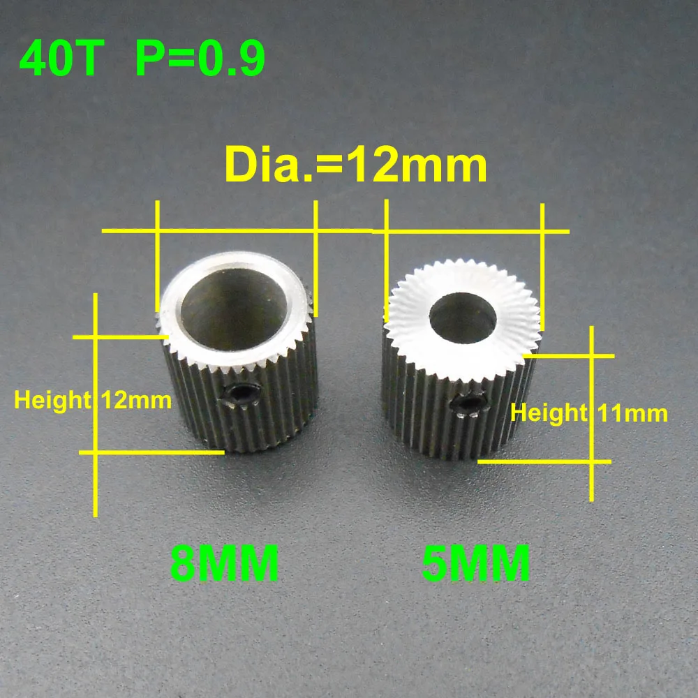 2 шт. цилиндрическая Шестерня из нержавеющей стали для 3D принтера 40