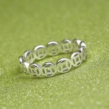 

Korean Style Hollow Copper Coin Ring Female Ring Classical Hollow Simple Opening Couple Ring Gift R31.01