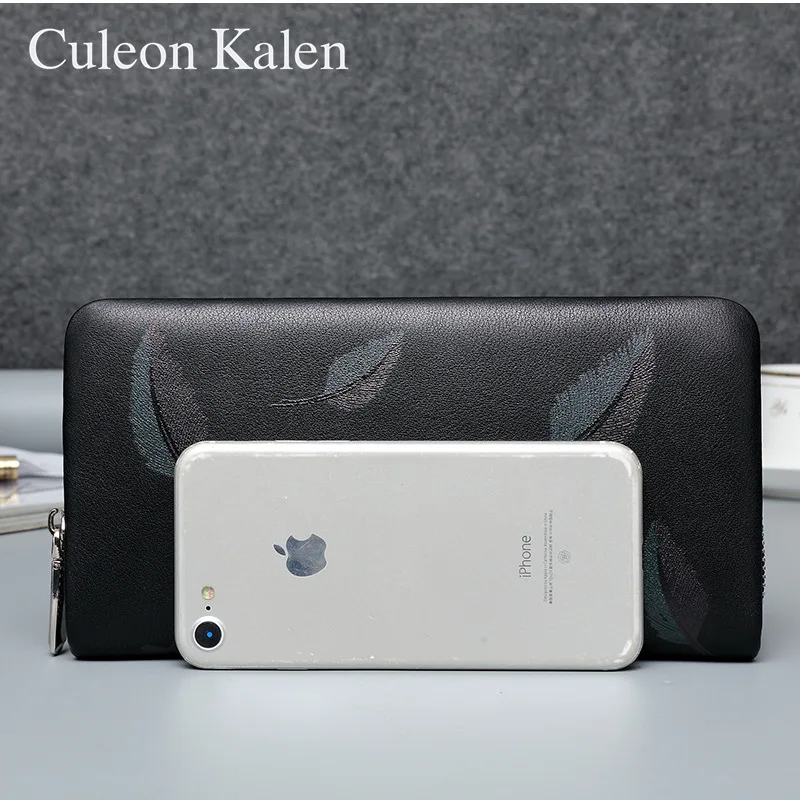

Men's Clutch Bag, Multi-card, Large Capacity, Joker, First Leather, Portable Zipper Bag, Wallet, Tide Card Bag Factory