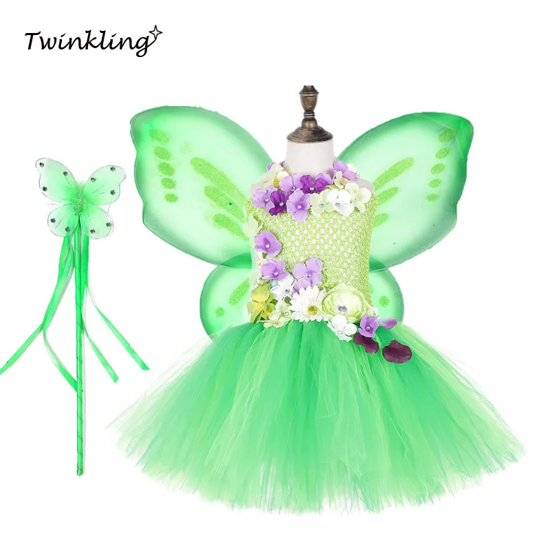 1 комплект сказочное платье пачка для девочек на день рождения зеленое детское