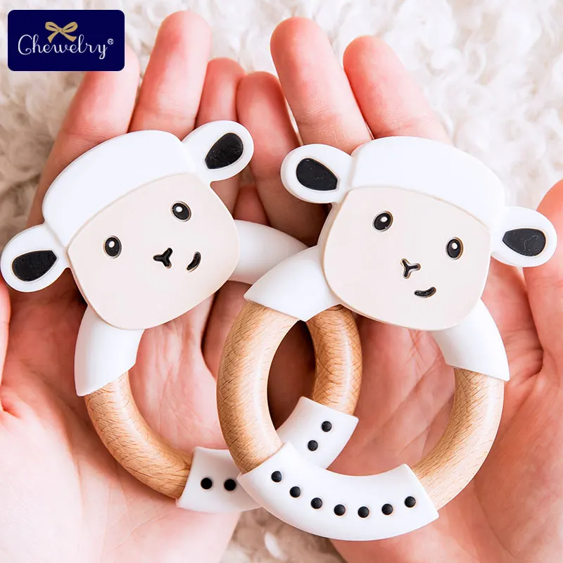 1 шт. деревянный Прорезыватель для зубов Детские Прорезыватели силиконовый лиса