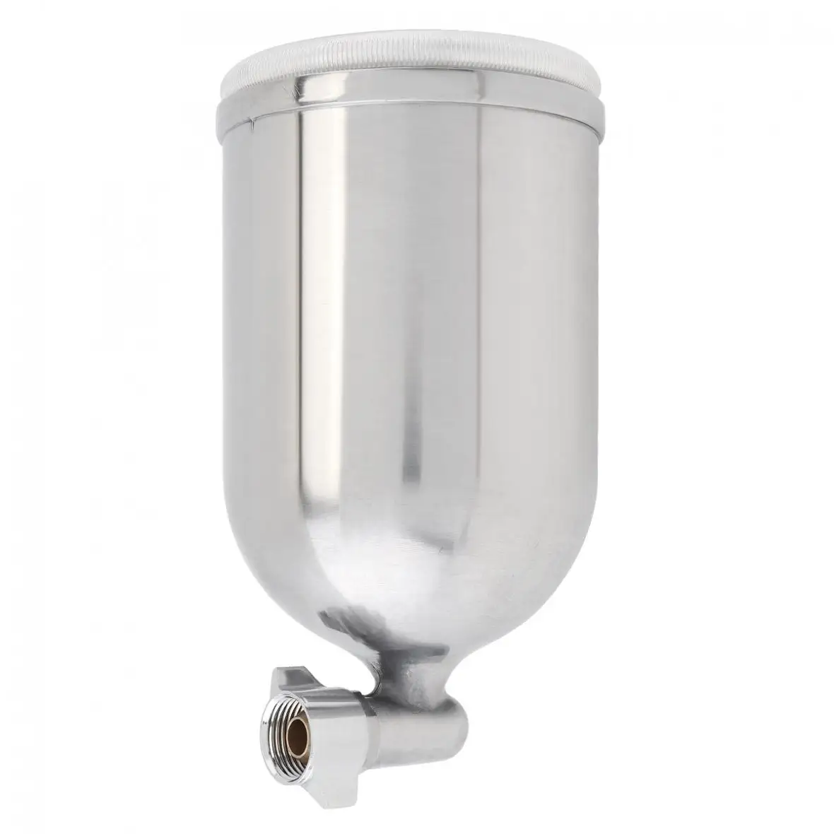

W71 400ml Silvery Stainless Steel Paint Spray Gun Pot Cup with 1/2 Inch Screw Thread Connector for Automotive Paint / Car Wash