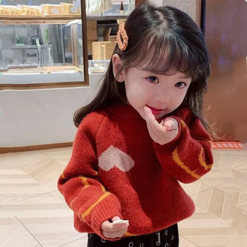 

Girls Boys Sweater Kids Coat Outwear 2022 Sweetheart Plus Velvet Thicken Warm Winter Autumn Knitting Wool Cotton Toddler Kids Ba