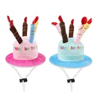 Милая Шапка-бини с собачкой и шляпа для животных, шапка со свечами на день рождения, подарок, дизайнерский костюм на день рождения, головной убор, аксессуар для домашнего питомца