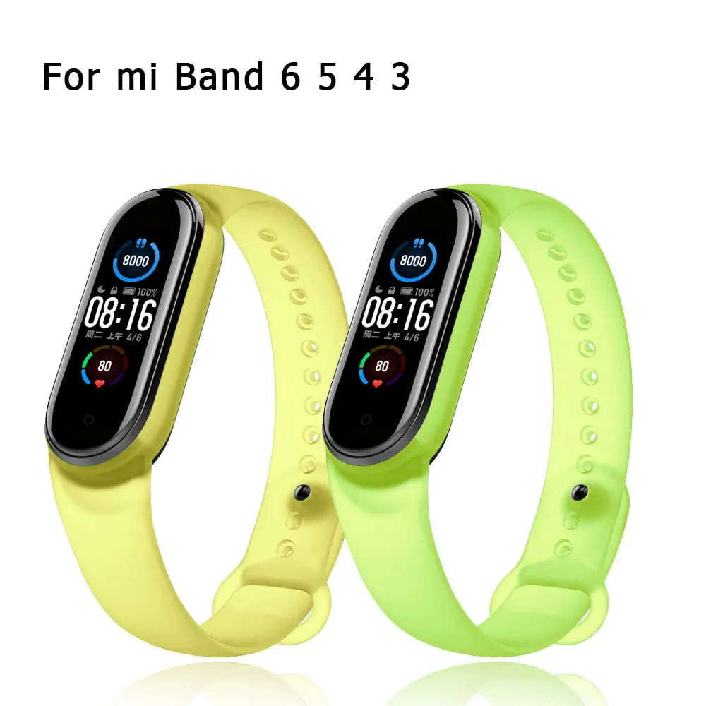 

Sport Wrist Straps For Xiao Mi Mi Band Miband 3 4 5 6 Wristband Smart Bracelet Replacement colorful Soft Silicone breathable