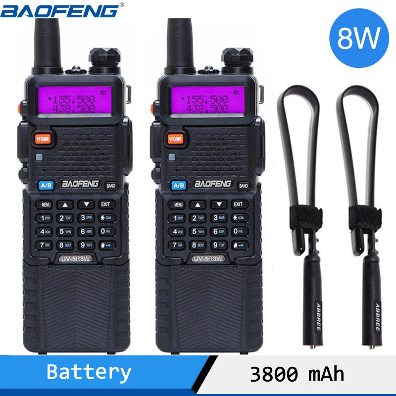 2 шт Baofeng UV 5R 8 Вт двухстороннее радио высокое Мощность версия 10 км длинная
