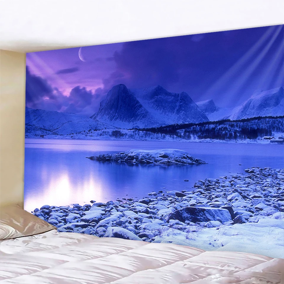 Психоделический пейзаж богемный гобелен мандала искусство домашний декор