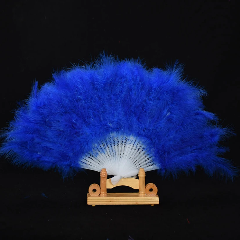 

Feather Hand Fan Vintage Foldable White Hand Fan Room Ornaments Wedding Dancing Performance Props Chinese Decorations Colorful