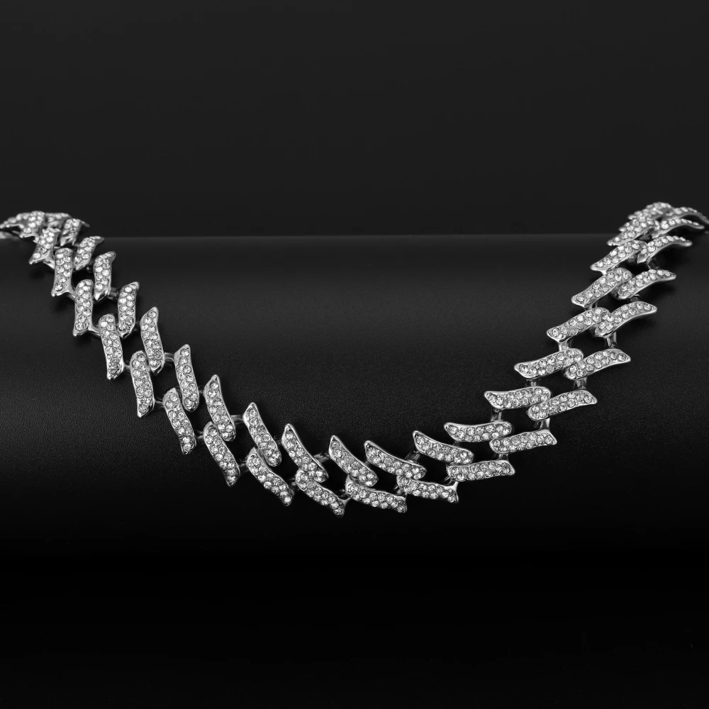 Браслет мужской из кубинской цепи Майами сверкающая цепь с зубцами полностью