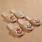 Шлепанцы Suihyung льняные для мужчин и женщин, повседневные сандалии на плоской подошве, дышащие, с цветочной вышивкой, лето 2020