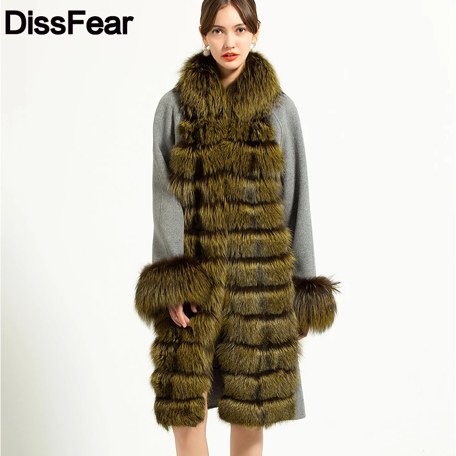 96 см Женская Шуба из натурального меха серебристой лисы кашемировая куртка в