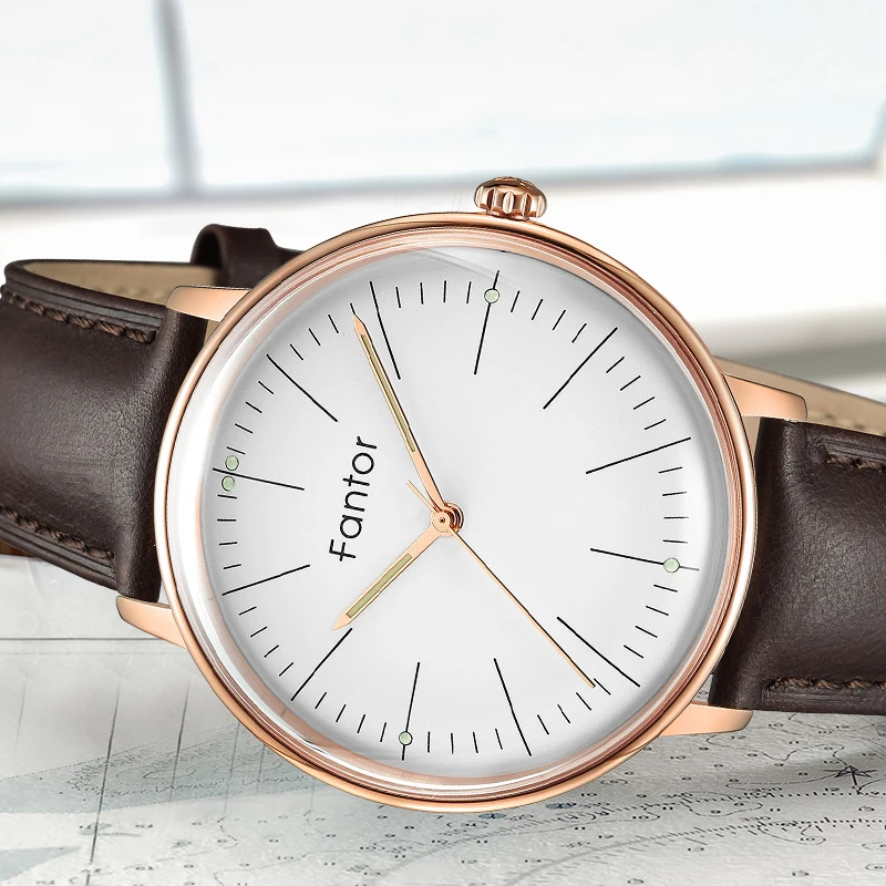 Fantor мужские Брендовые повседневные Кварцевые Светящиеся ручные классические