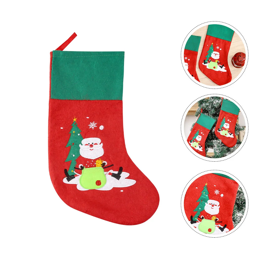 

1Pc Xmas Cartoon Sock Pendant Decorative Hanging Stocking Xmas Tree Adornment