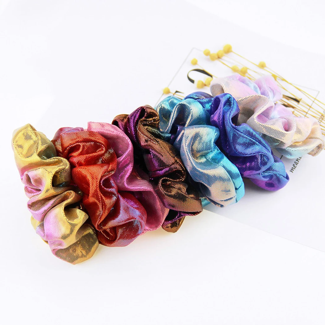10pcs Metallic Laser Elastic Hair Band for Women Girls Scrunchies Rubber Ties Ponytail Holder Headband Accessories |