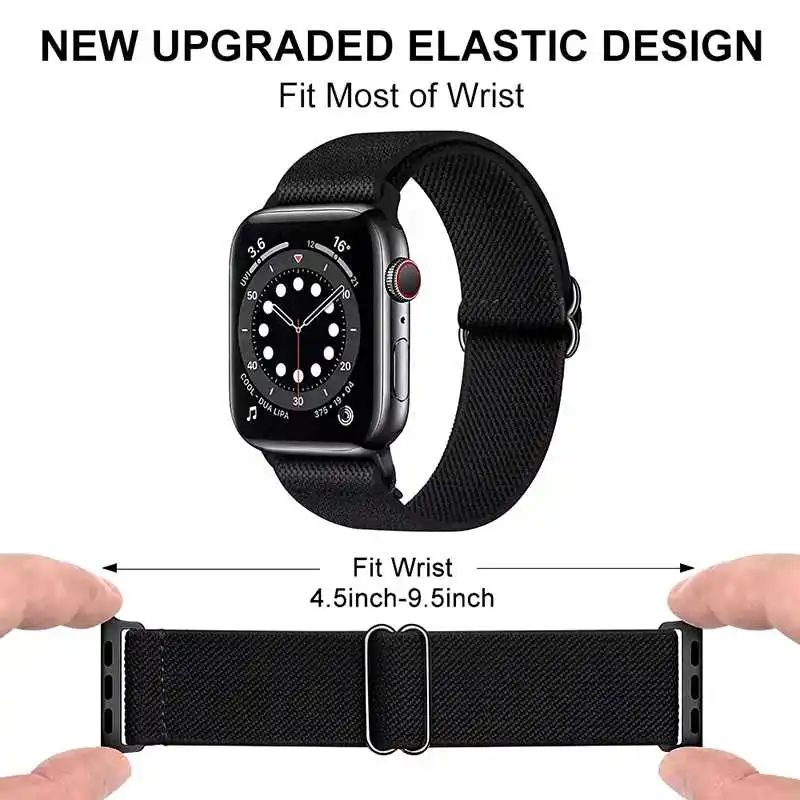 Elastic Nylon Strap For Apple Watch Band 44mm 40mm 38mm 42mm SmartWatch Bracelet WatchBand For iWatch Series SE 6 5 4 3 2