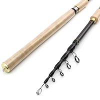 high quality 1 8m 2 1m 2 4m 2 7m spinning rod carbon telescopic fishing rod lure rod wooden handle pole fishing tackle