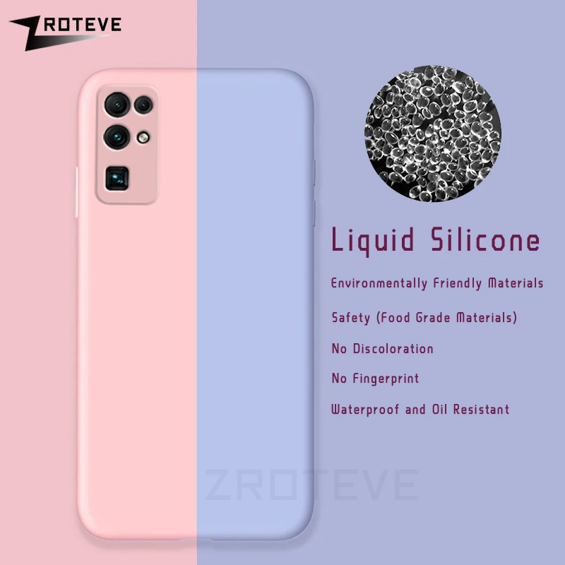 Чехол для Honor 30 Pro жидкий силиконовый чехол Huawei 30S 20 View V20 V30 чехлы|Бамперы| |