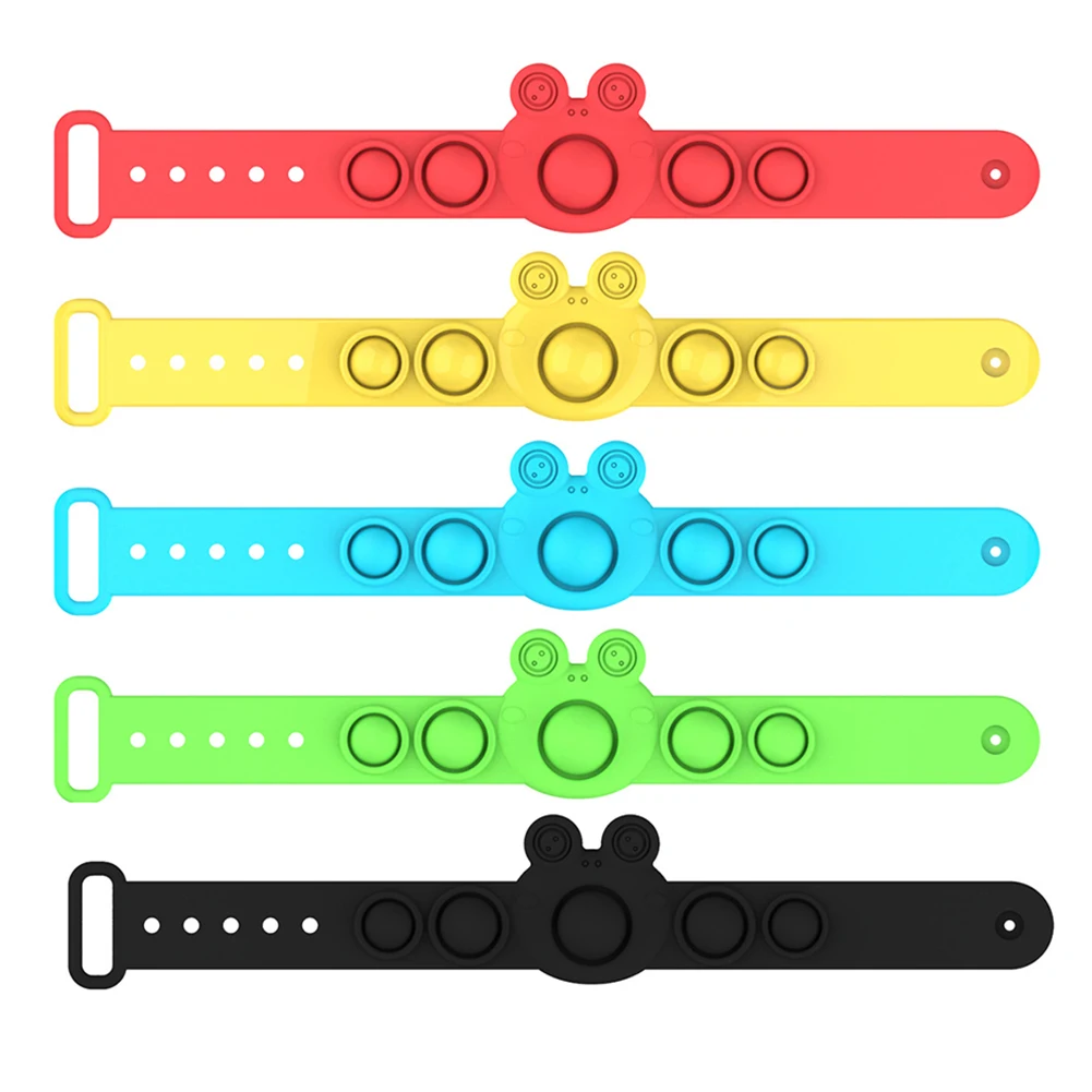 Juguetes de burbujas de empuje para ni&ntilde;os, pulsera con hoyuelos suaves, juguete sensorial de descompresi&oacute;n, antiestr&eacute;s, relajante, juguete para regalo-0