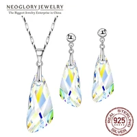 neoglory s925 sterling silver jewelry sets with earrings necklace for women gifts embellished with crystals from swarovski