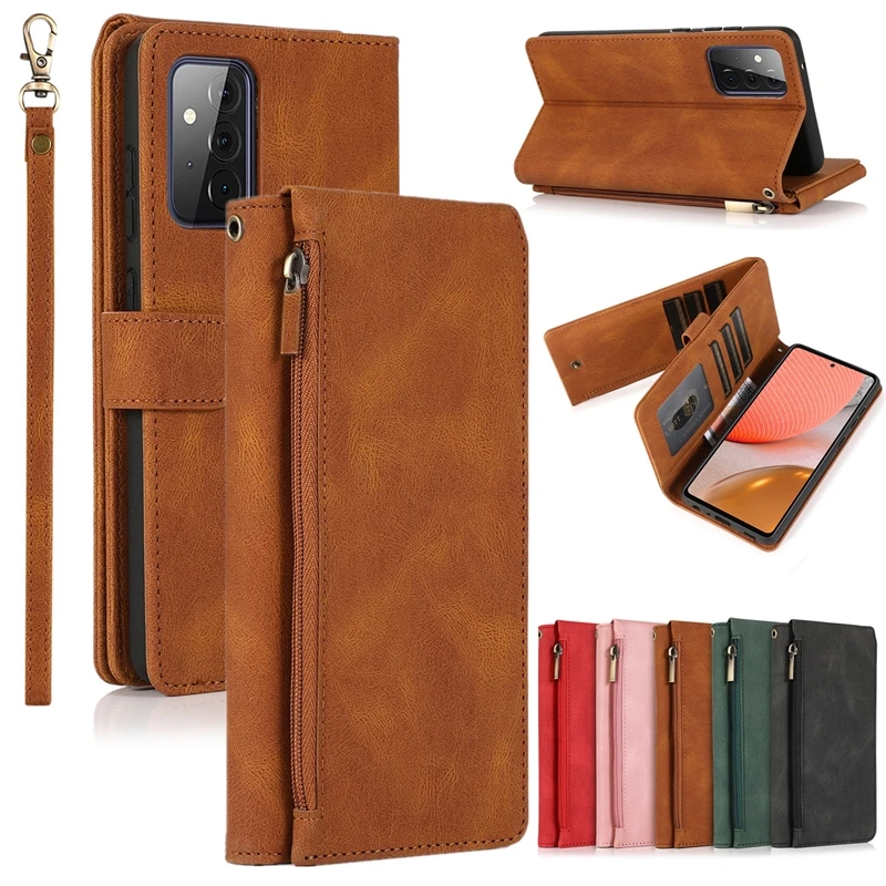 

Luxury Leather Case for Samsung Galaxy A21s A51 A71 A72 A52 A32 A12 S20 S21 FE S10 S9 A50 A70 Wallet Cards Flip Phone Bags Cover