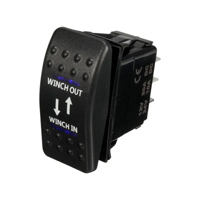 12V 20A лебедка в лебедке Выкл выкл вкл ВКЛ Переключатель 7 Pin Светодиодный