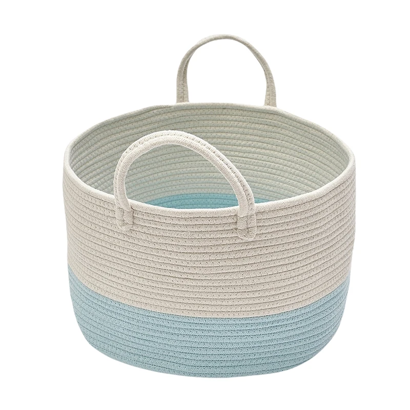 

New Cotton Wire Woven Storage Bucket Clothing Storage Basket Laundry Basket Children's Toy Storage Basket