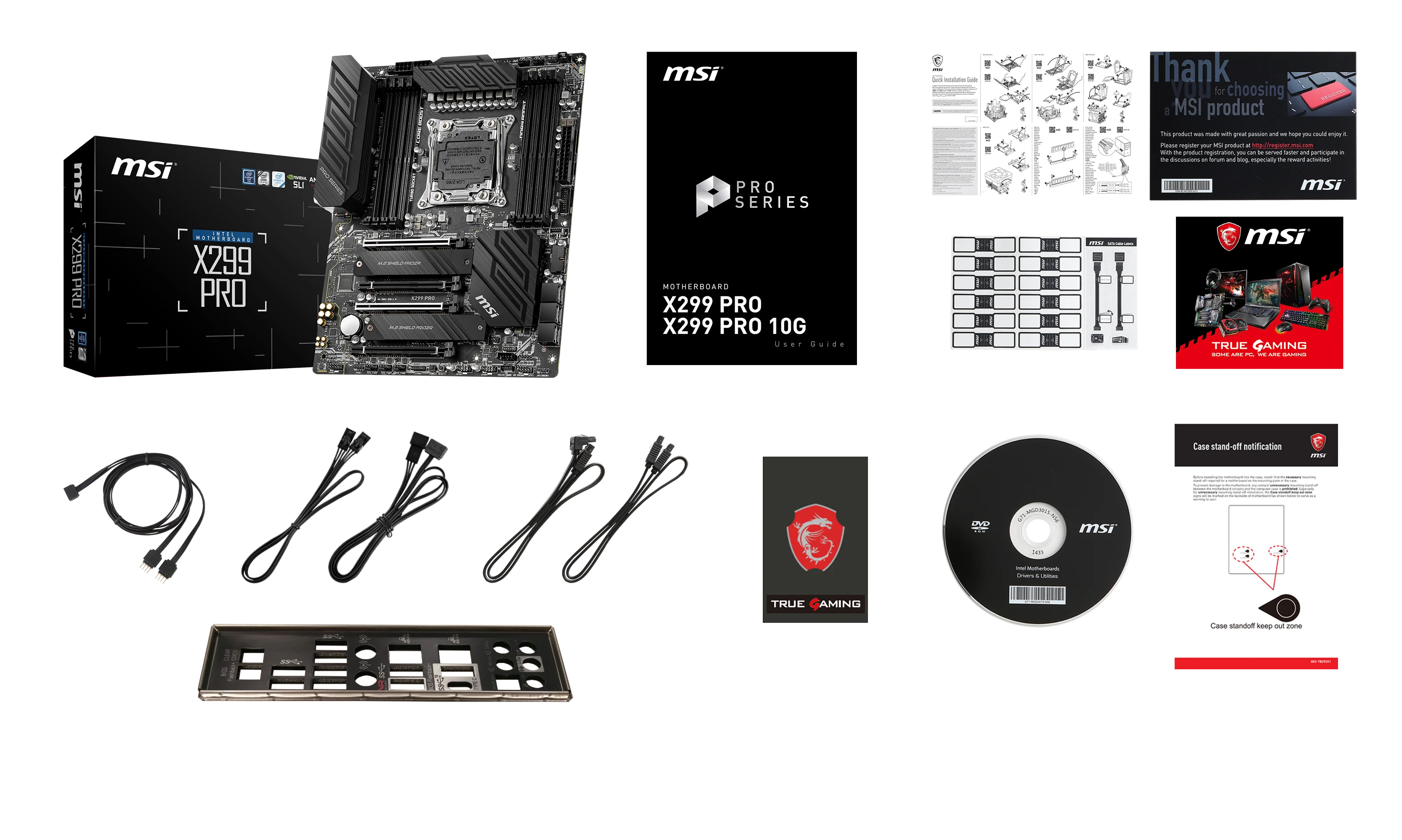 

MSI X299 PRO ATX Motherboard LGA2066 SATA USB3.2 Gen2x2 DDR4 Twin Turbo